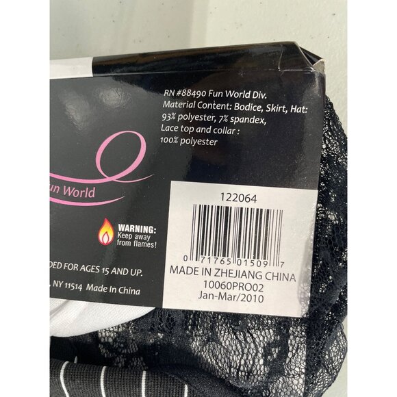 Fun World Fantasy Mob Stick Em Up Costume Size Small Medium Black Stripe NEW - Picture 5 of 7